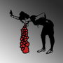 Wallity Banksy 12 Escultura de Pared Metálica Negro y Rojo